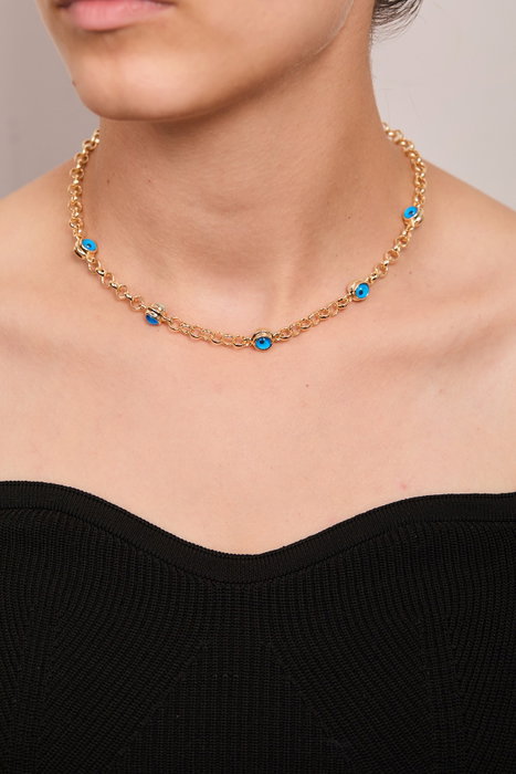 Heliophilia Silver CK9950 Collar Dorado de Metal con Longitud Ajustable